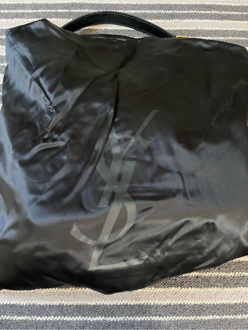 YSL Black Leather Hobo Tote Bag - Women's Shoulder Bag